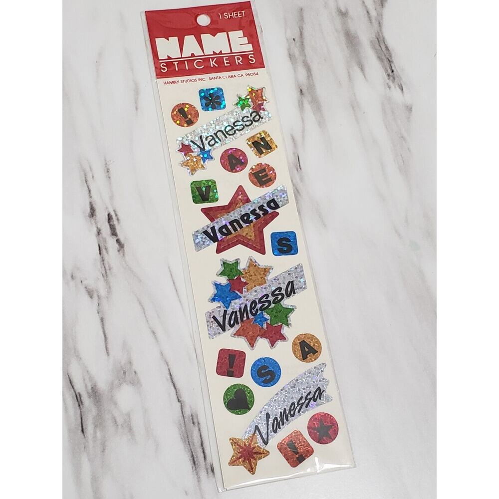 RARE - Vintage Stickers Name Dropper Sticker 80s‎ Name VANESSA prismatic